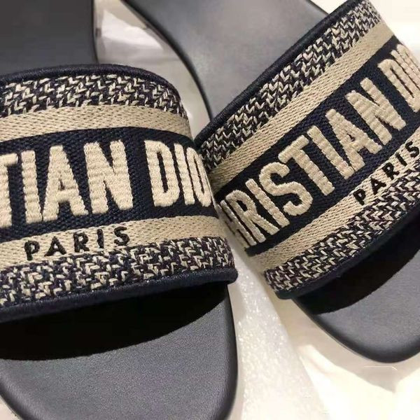 Paris Embroidered Dazzle dway slipper women ladies scuffs summer beach striped causal flip flops ... | DHGate