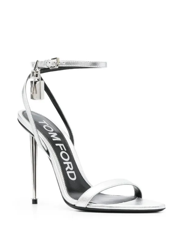 Padlock metallic open-toe sandals | Farfetch Global