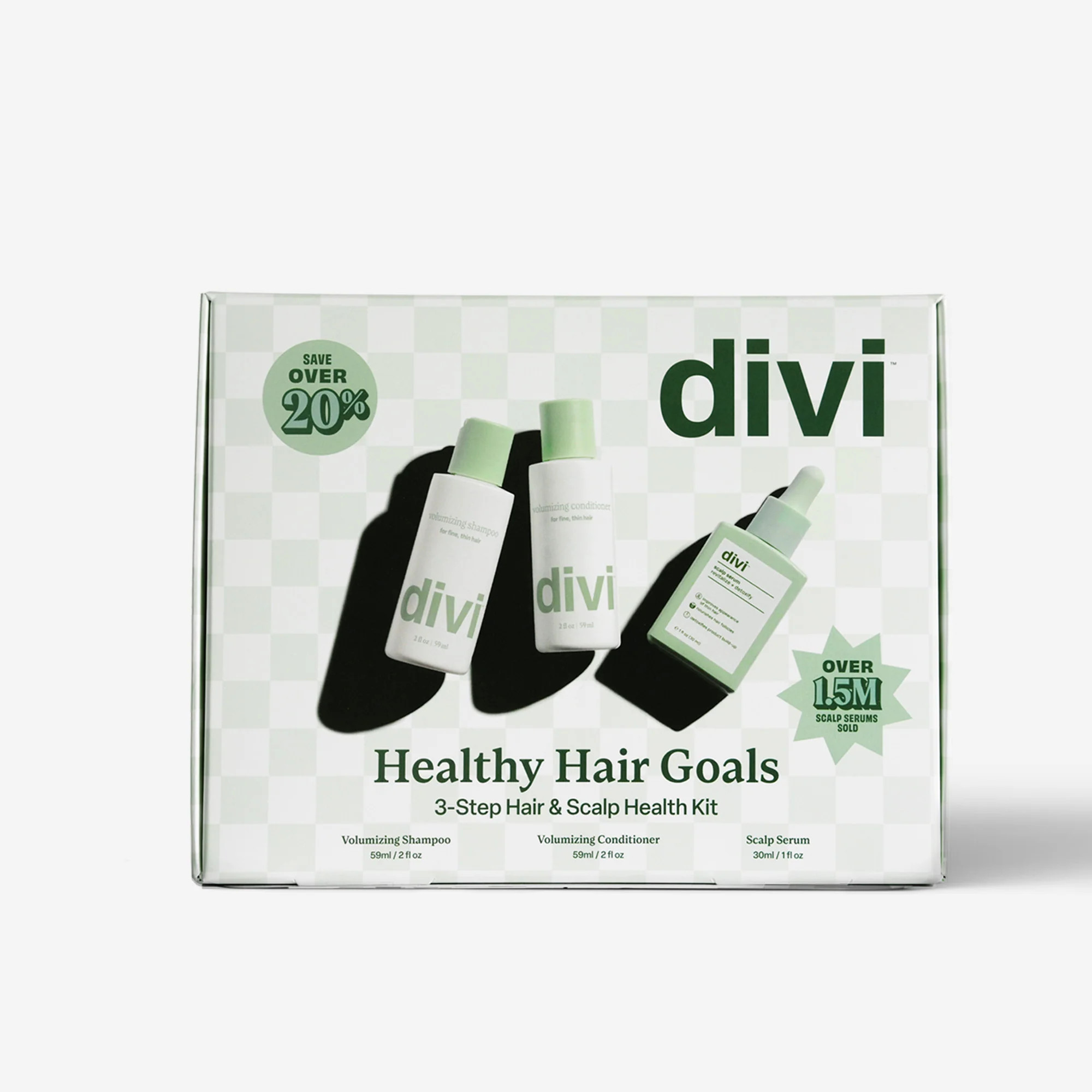 Divi's Healthy Hair Goals Kit | Volumizing Shampoo, Conditioner & Scalp Serum | Divi Official