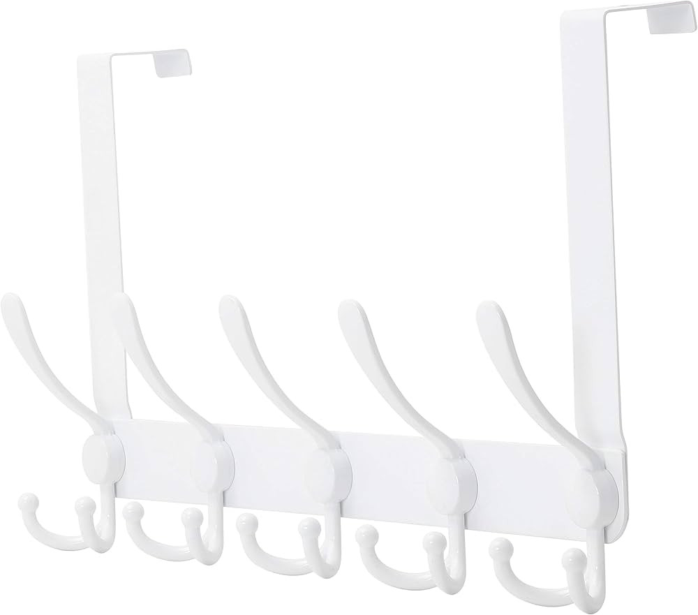 Dseap Over The Door Hook Hanger - 5 Tri Hooks, Heavy Duty Over The Door Towel Rack Coat Rack for ... | Amazon (US)