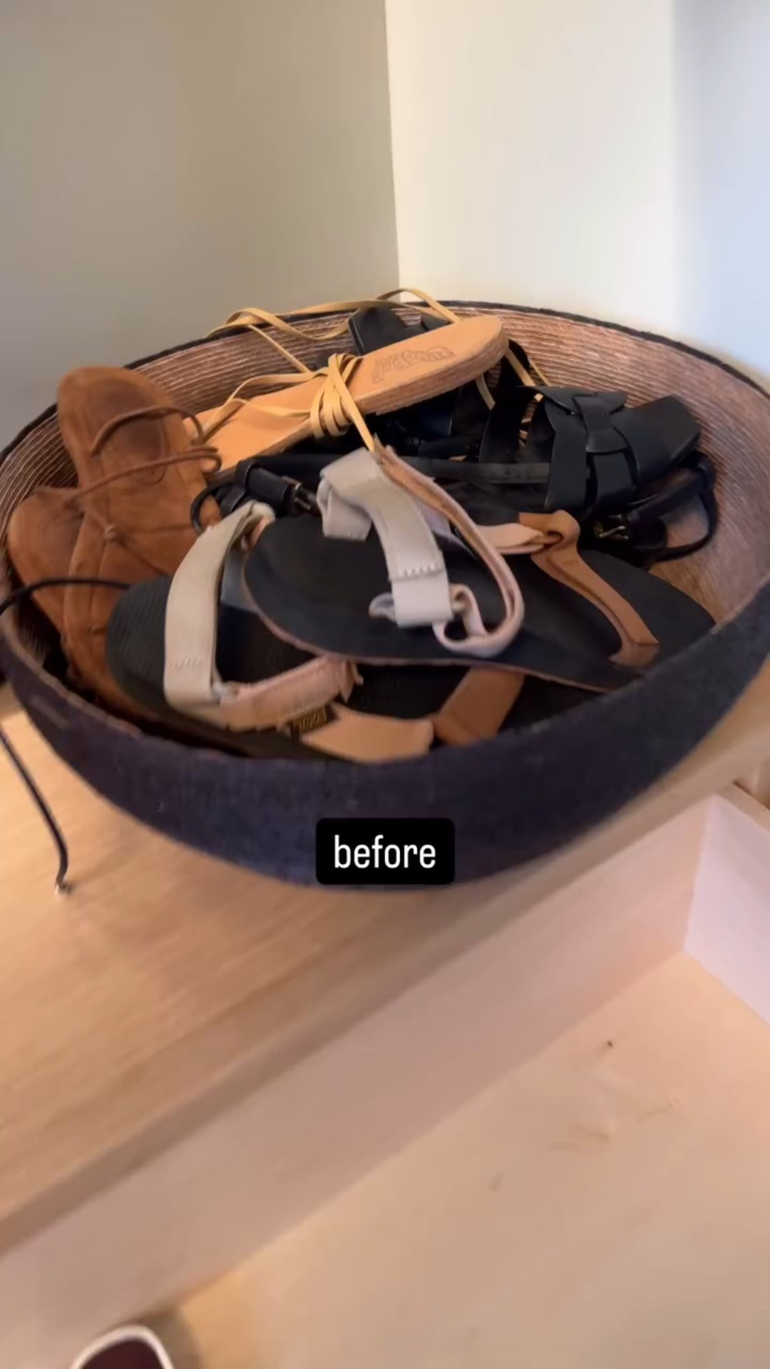 from a mess of summer sandal flats in a (beautiful) basket to perfectly organized in a custom shoe drawer with 3 acrylic file sorters. simply perfect. 

#LTKHome
