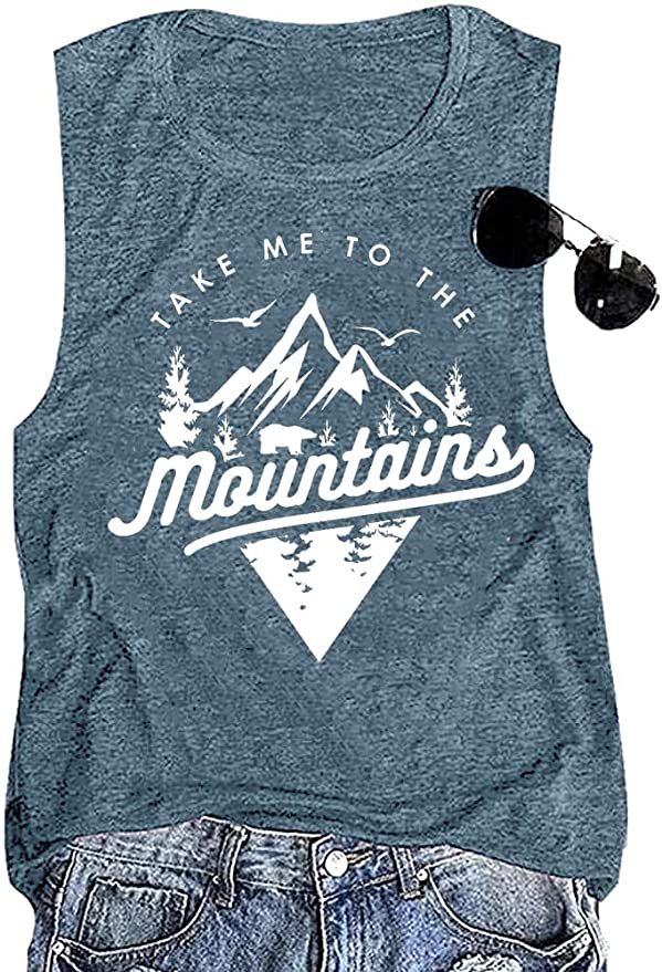 Womens Vacation Adventure Tank Tops Take Me to Mountain Natural Scenery Animal Graphic Tank Summe... | Amazon (US)