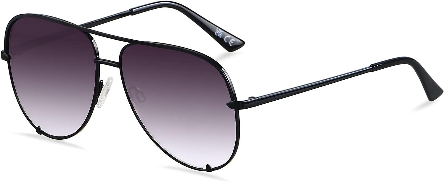 ANDWOOD Oversized Aviator Sunglasses for Women Men Big Large UV Protection Fashion Sun glasses | Amazon (US)