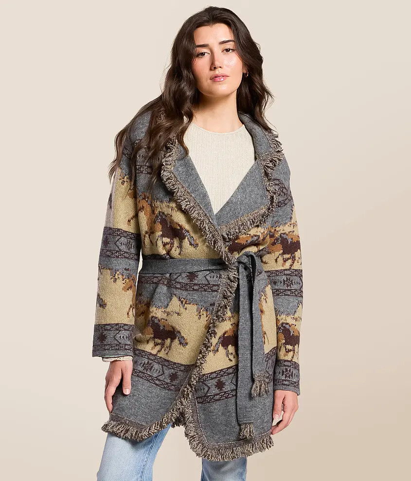 Western Fringe Cardigan Sweater | Buckle
