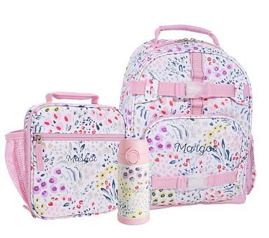 Mackenzie Pink Field Floral Backpack & Lunch Bundle, Set of 3 | Pottery Barn Kids