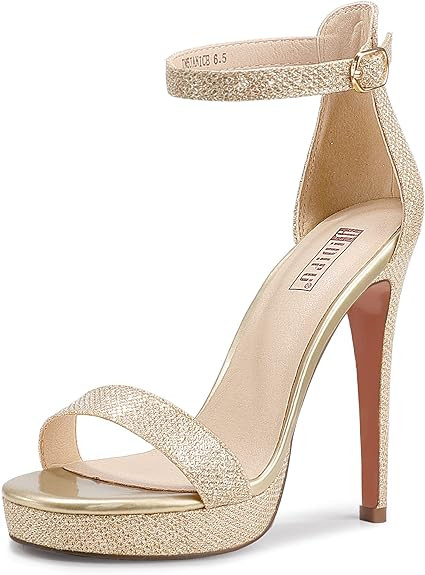 IDIFU Women's Stiletto High Heel Sandals Platform Open Toe Ankle Strap Dress Shoes for Women Brid... | Amazon (US)