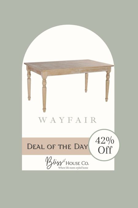 Don’t miss out on today’s amazing deal from Wayfair! Save 42% on this beautiful farmhouse table, perfect for adding a touch of rustic charm to your home. ✨🏡

#LTKHome #LTKStyleTip
