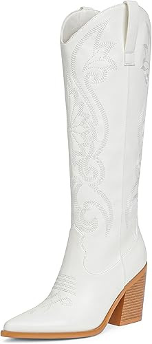 Modatope Cowgirl Boots Women Chunky Heel Knee High Cowboy Boots Embroidery Western Boots for Wome... | Amazon (US)