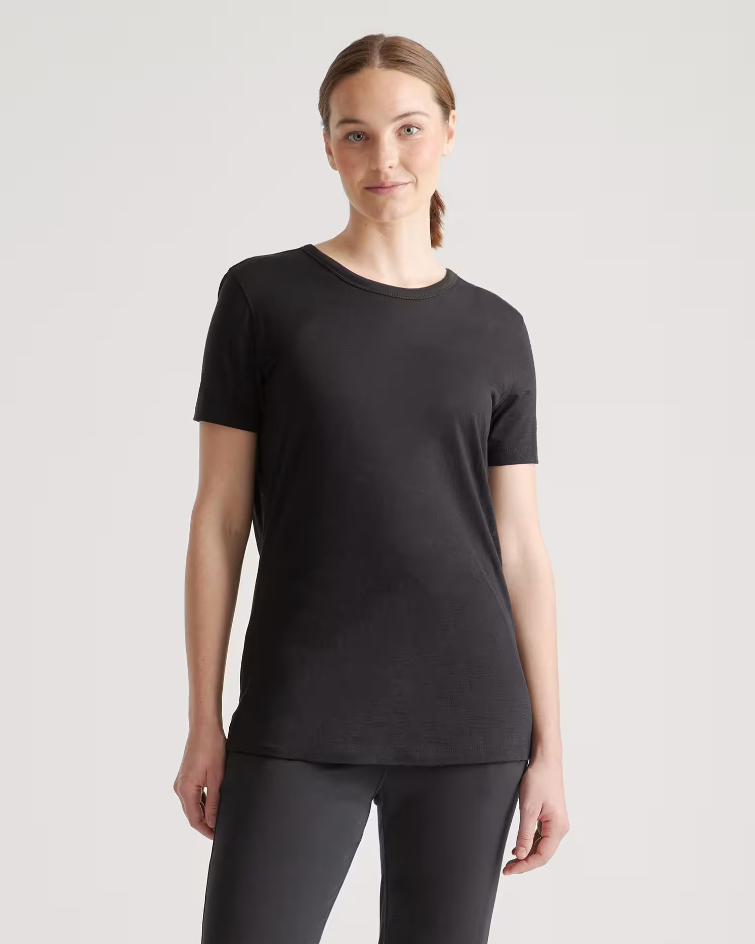 100% Merino Wool All-Season Base Layer Tee in Black | Quince