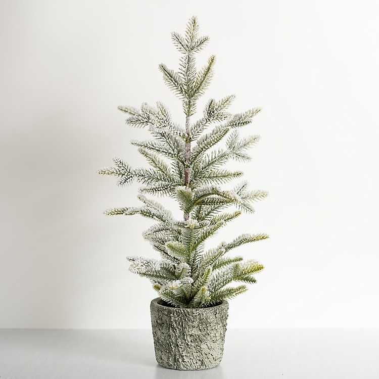 Flocked Noble Fir Mini Tree in Pot | Kirkland's Home