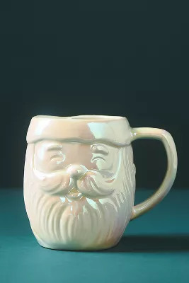 Merry Luster Santa Stoneware Mug | Anthropologie (US)