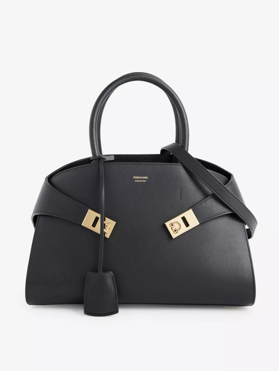 Hug small leather top-handle bag | Selfridges