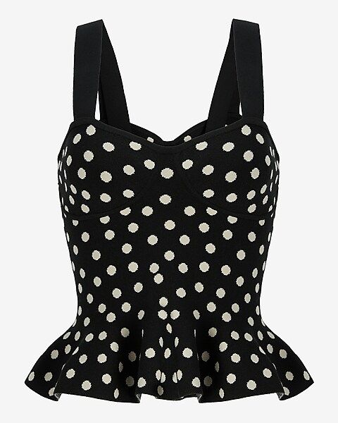 Polka Dot Sleeveless Peplum Sweater | Express