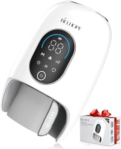 belhope Hand Massager with 9 Modes and 4 Heating Options for Hot and Cold Therapy Hand and Wrist Massager for Arthritis and Carpal Tunnel Relief, Hand Massager with Heat and Compression, White | Amazon (US)