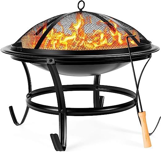 Best Choice Products 22-inch Outdoor Patio Steel Fire Pit Bowl BBQ Grill for Backyard, Camping, P... | Amazon (US)