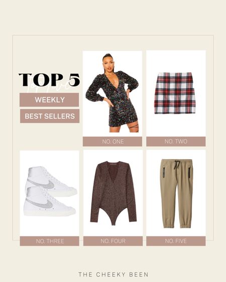 Your top 5 best sellers from the week! This skirt would make the perfect holiday outfit. This dress is making appearance again, it would be so fun to wear for New Years Eve! Loving these high top sneakers. 

#LTKSeasonal #LTKstyletip #LTKHoliday