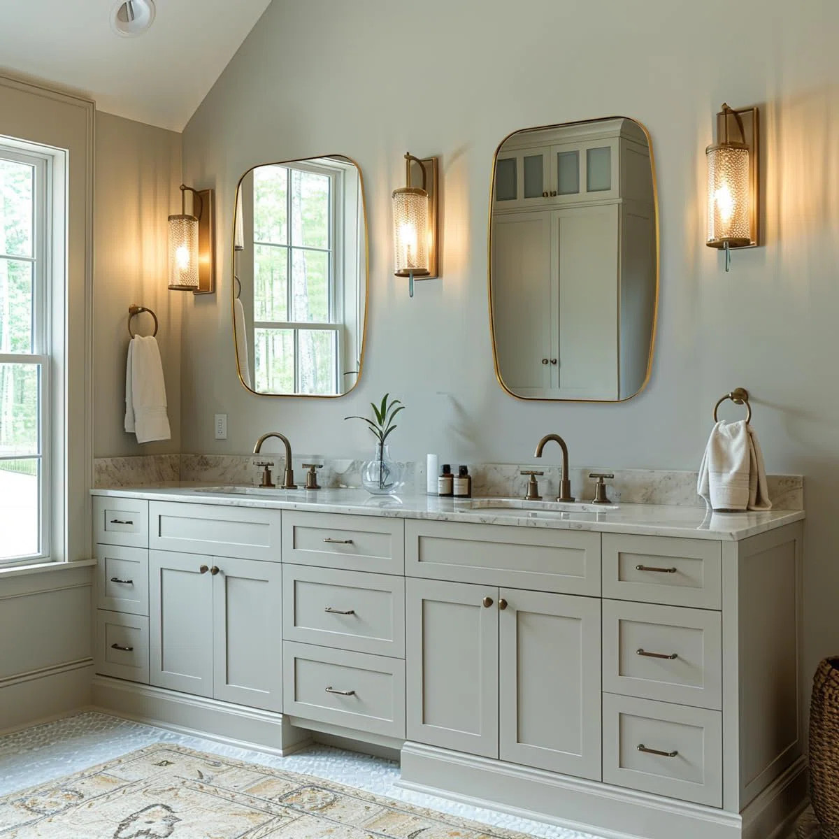 Modern Oblong Oval Bathroom Vanity Mirror | Stainless Steel Frame | Wayfair North America