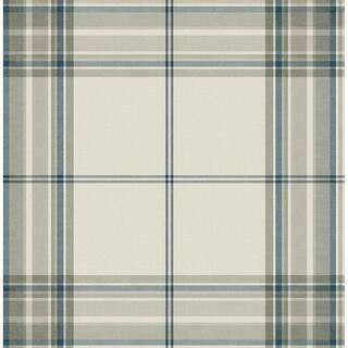Westley Moss Green Plaid Wallpaper Sample | The Home Depot