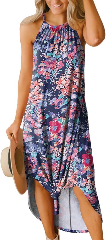 Women's Summer Side Slit Halter Maxi Dress | Amazon (US)
