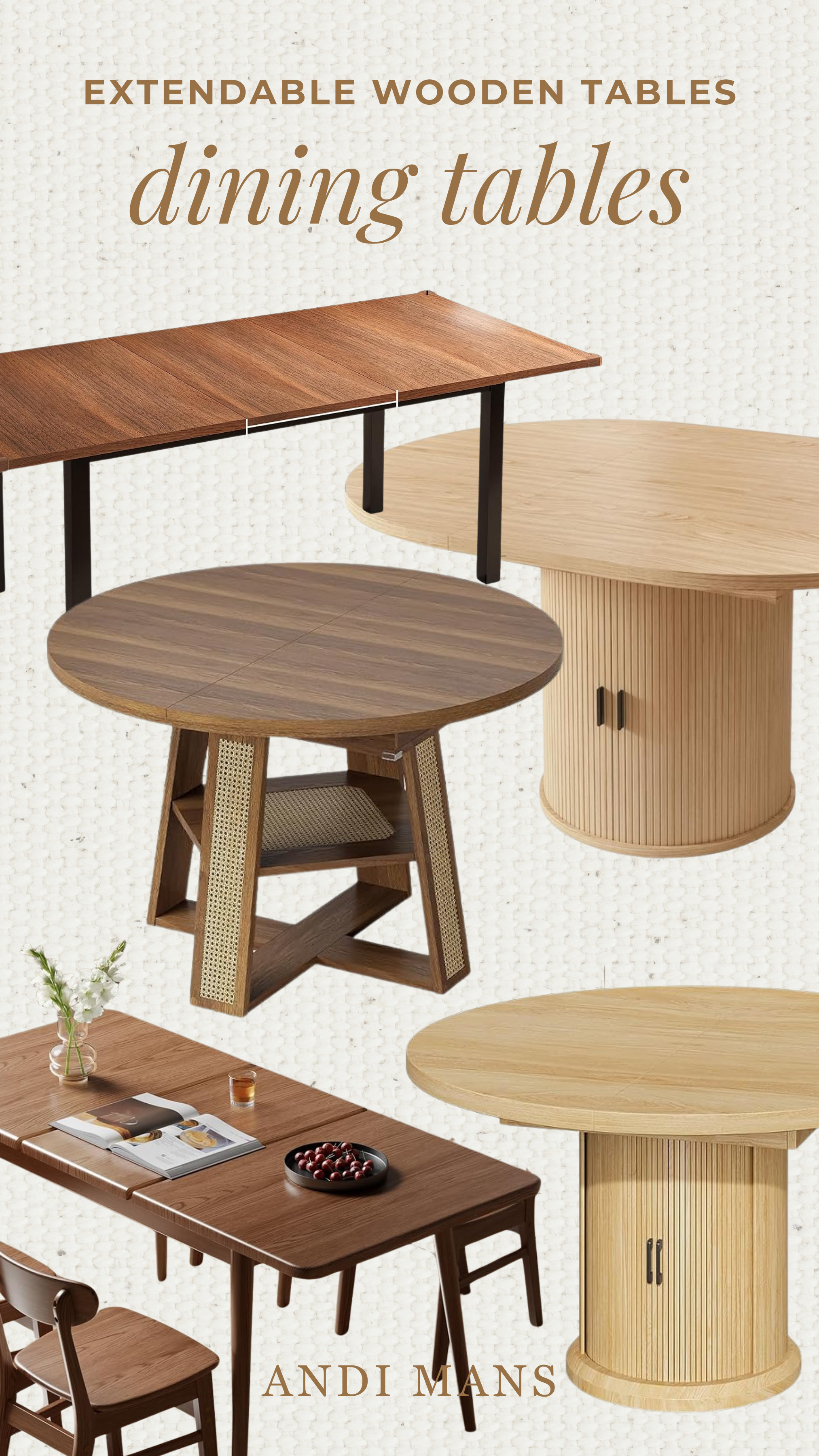 These extendable wooden dining tables are the one piece that works for everyday meals and holiday hosting. It expands when you need extra seating and tucks back in for smaller spaces, so it's perfect for a cozy dining room, kitchen nook, or apartment. The warm wood finish fits so many styles, from modern farmhouse to mid century to organic modern. A solid wood look dining table that feels timeless and makes gathering around the table so easy. #diningtable #extendabletable #wooddiningtable #diningroomdecor #homedecor #amazonhome #amazonfinds 

 #LTKSeasonal #LTKHome #LTKSaleAlert
