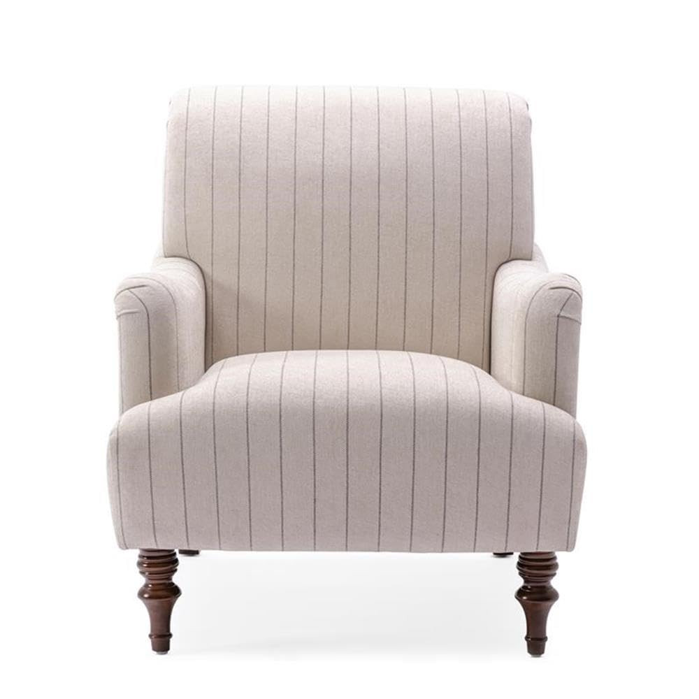 Seville Sea Oat Beige with Charcoal Stripe Polyester Fabric Arm Chair | Amazon (US)