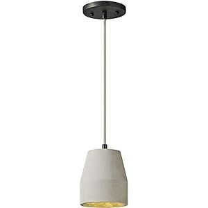 MOTINI Concrete Pendant Light in Gray Finish, Modern Industrial Mini Ceiling Hanging Cement Pendant  | Amazon (US)