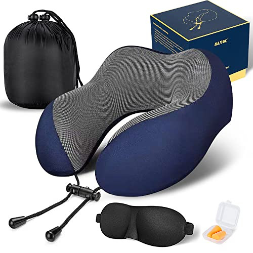 MLVOC Travel Pillow 100% Pure Memory Foam Neck Pillow, Comfortable & Breathable Cover, Machine Wa... | Amazon (US)
