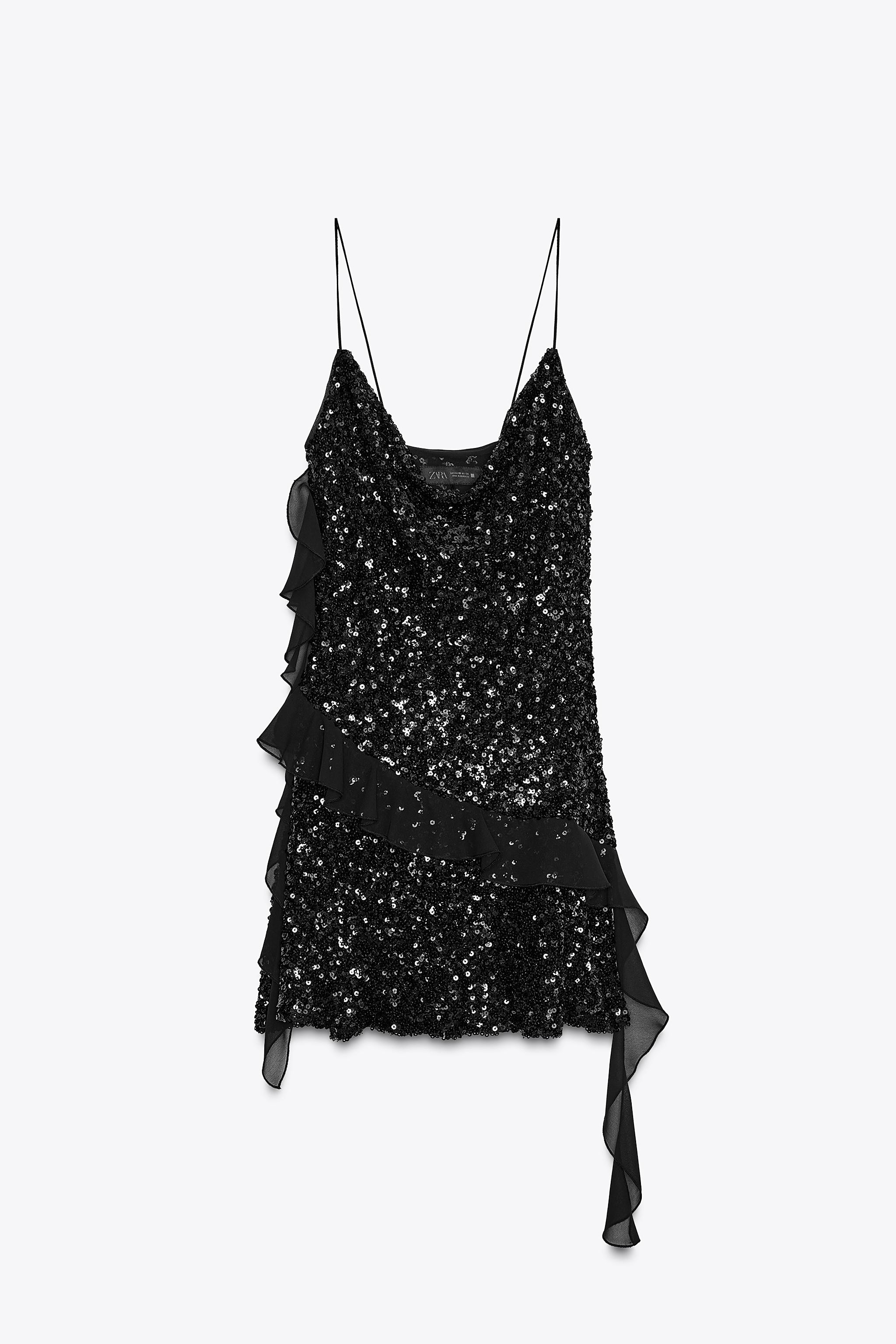 SEQUIN RUFFLE MINI DRESS | Zara US