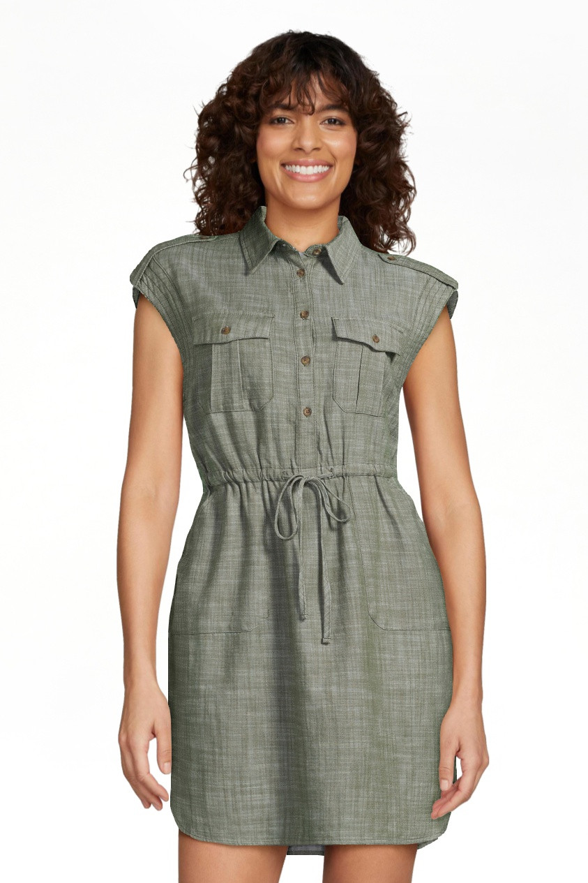 Time and Tru Women's and Women's Plus Short Sleeve Utility Shirt Dress, Sizes XS-4X | Walmart (US)