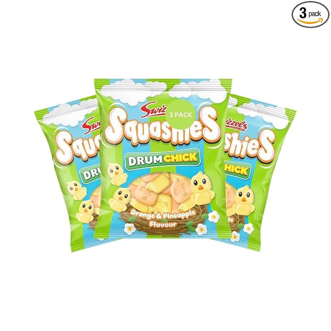 Squashies DrumChick Orange & Pineapple Flavor Candies – Chewy Retro Sweets, Perfect for Easter,... | Amazon (US)