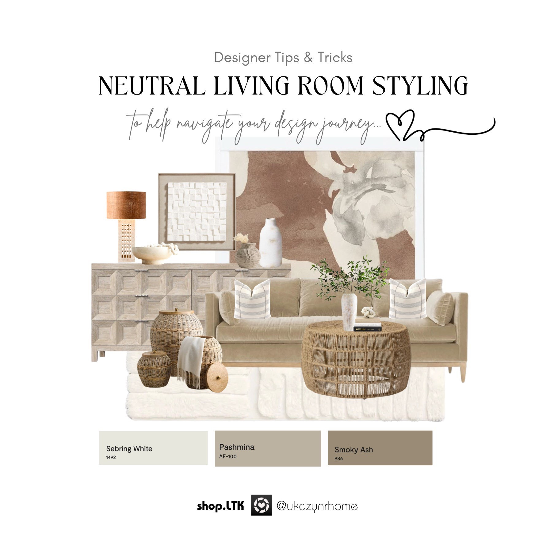 Home Refresh Neutral Living Room at a Glance | Patterned Wallpaper | Sofa | Rattan Ceramic Table Lamp | Ottoman | Decorative Pillows | Woven Storage  Baskets | Vases | Rattan Coffee Table 



#LTKHome #LTKStyleTip