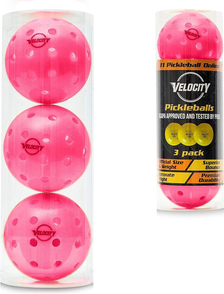 Velocity Outdoor Pickleball Balls in Orange, Green, Yellow, and Pink - USAPA Approved Official Si... | Amazon (US)