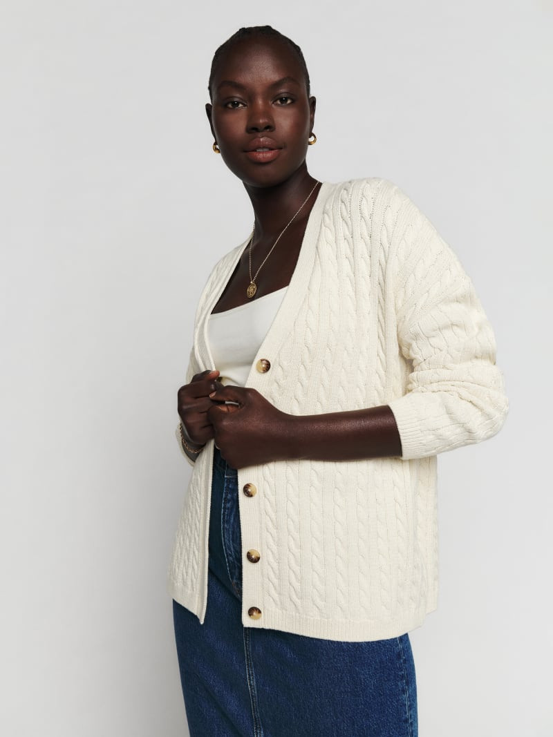 Eros Cotton Cable Cardigan | Reformation (Global)