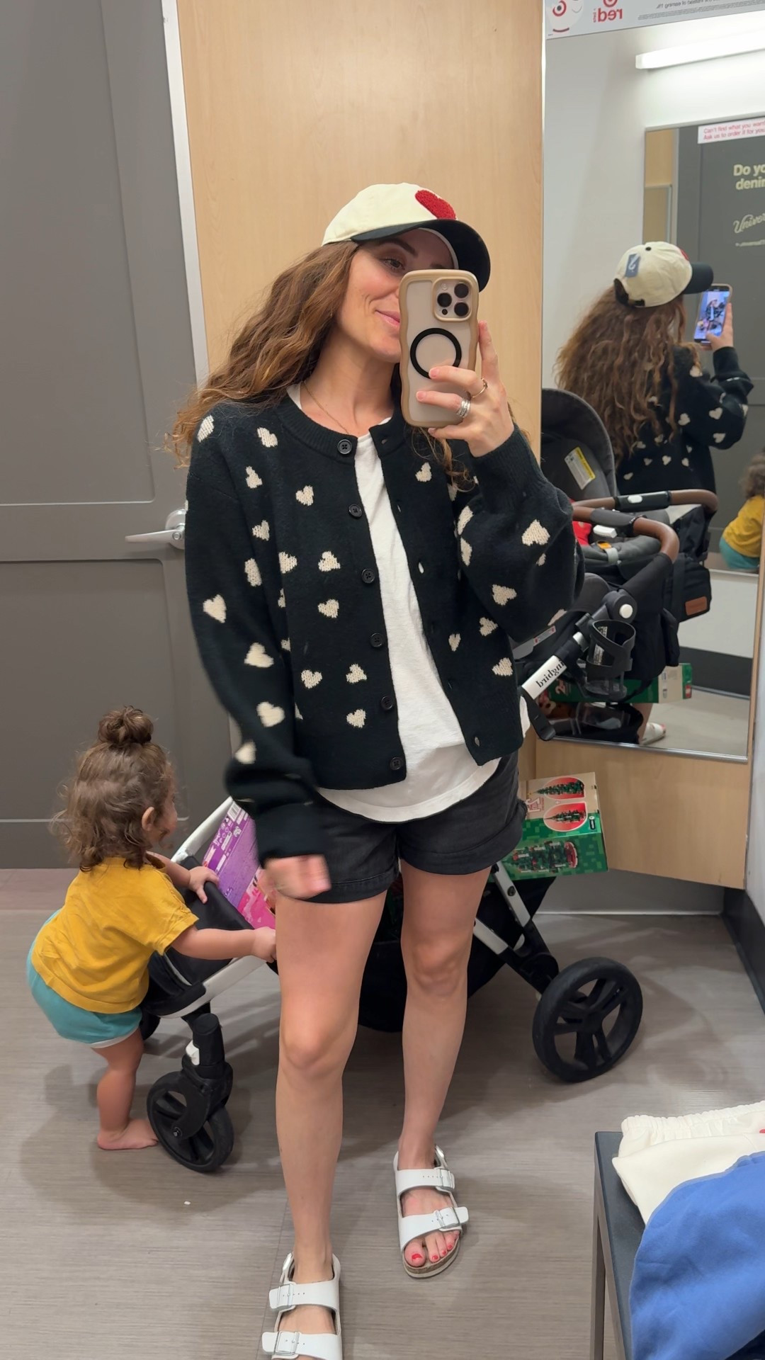 Wearing a medium in the cardigann