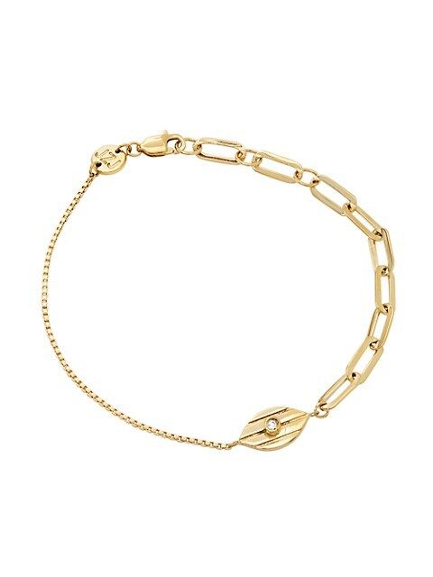 Alwin 14K-Gold-Plated & Diamond Evil-Eye Charm Bracelet | Saks Fifth Avenue