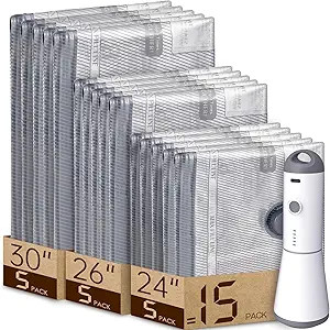 Vacbird Vacuum Bags for Travel with Rechargeable air Pump, Carry-on Size Compression Packing Bags... | Amazon (US)