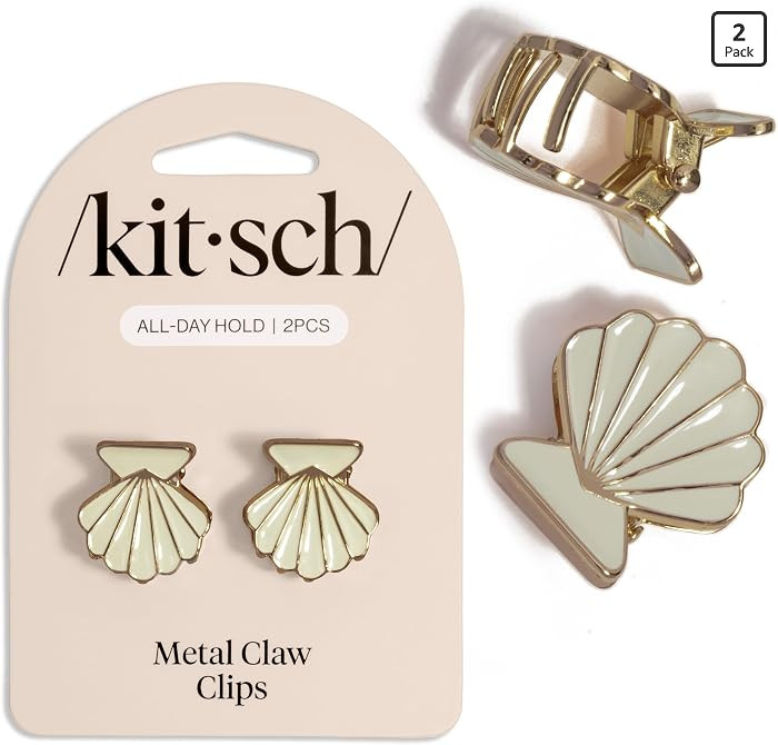Kitsch Pinzas para el cabello con concha de almeja, lindas pinzas para el cabello inspiradas en l... | Amazon (US)