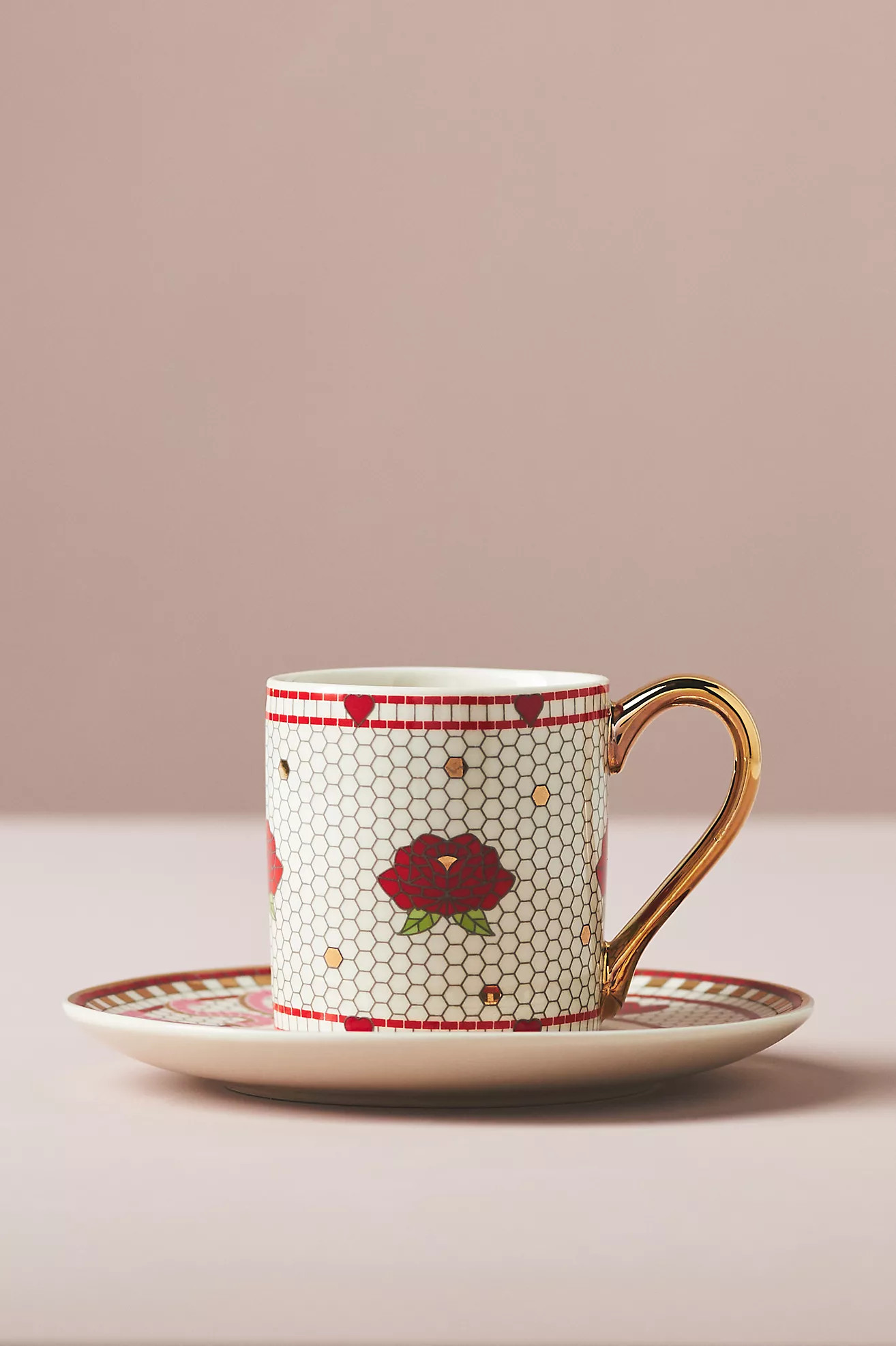 Valentine Bistro Tile Espresso Cup & Saucer | Anthropologie (US)