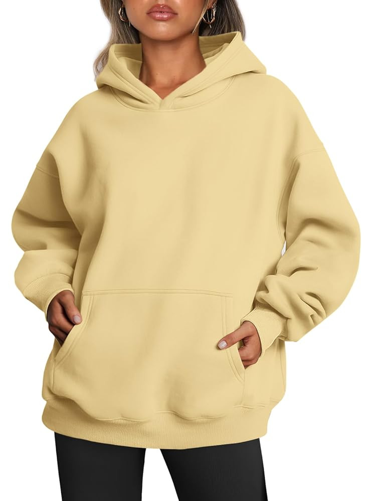 Trendy Queen Womens Oversized Hoodies Fleece Sweatshirts Fall Fashion 2025 Pullover Sweaters Wint... | Amazon (US)