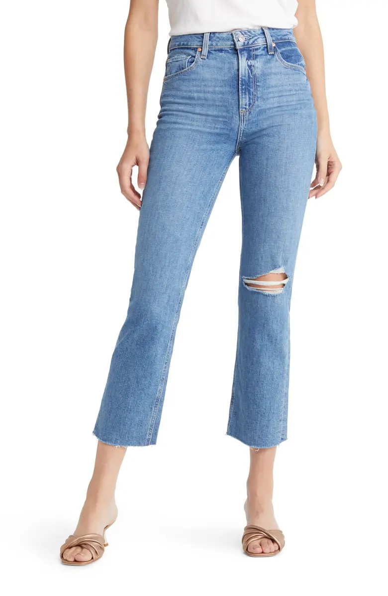 PAIGE Sarah Raw Hem Ankle Straight Leg Jeans | Nordstrom | Nordstrom