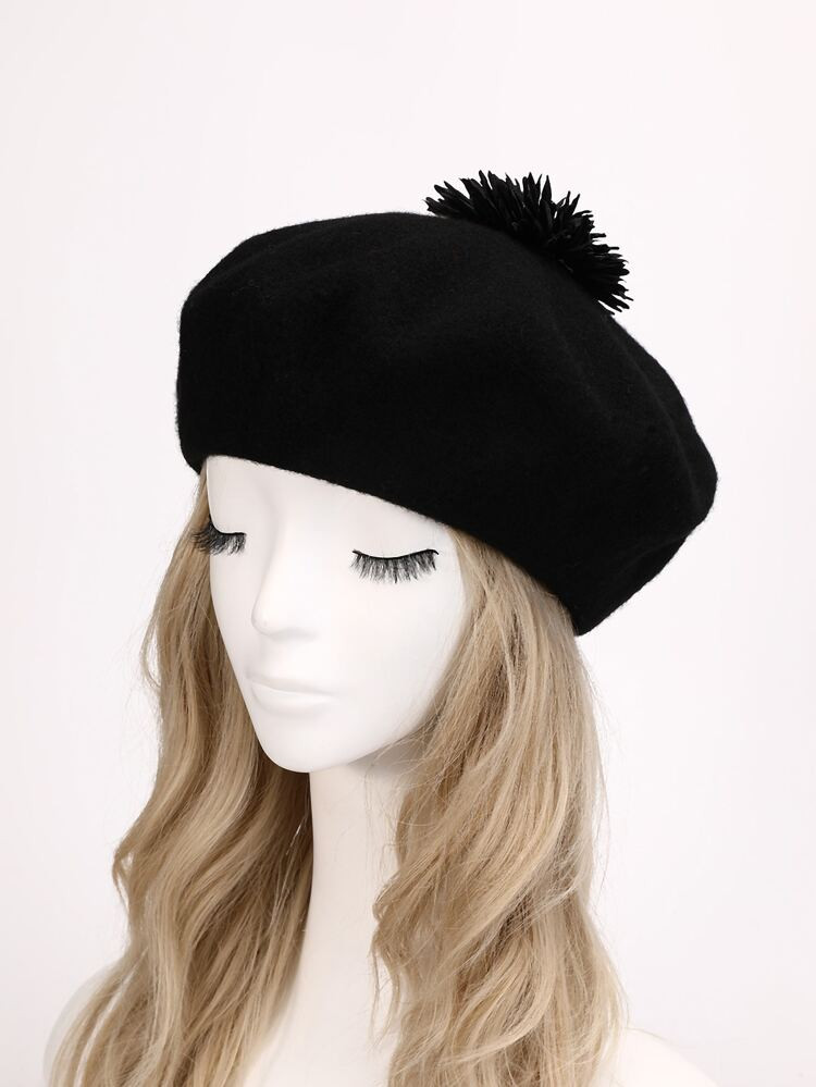 Pom Pom Decor Beret | SHEIN