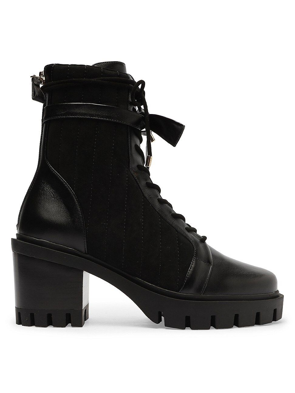 Women's Clarita Quilted Leather Combat Lug-Sole Boots - Black - Size 10 | Saks Fifth Avenue