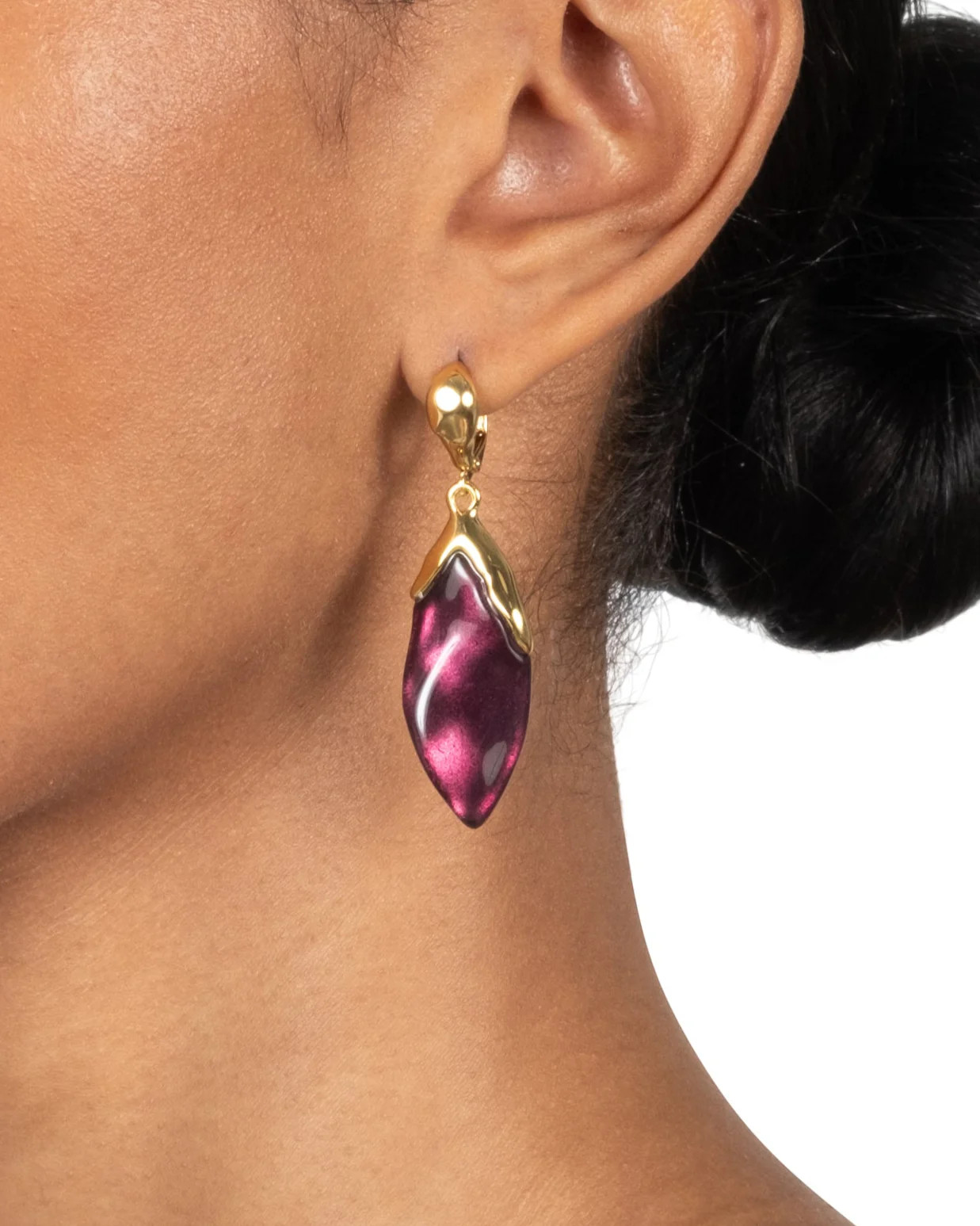 Lucite Petal Leverback Earrings - Black Cherry | Unique Earrings | Alexis Bittar