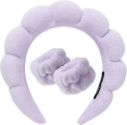 DRESHOW Spa Headband for Washing Face Wristband Set Sponge Soft Terry Cloth Makeup Skincare Non S... | Amazon (UK)