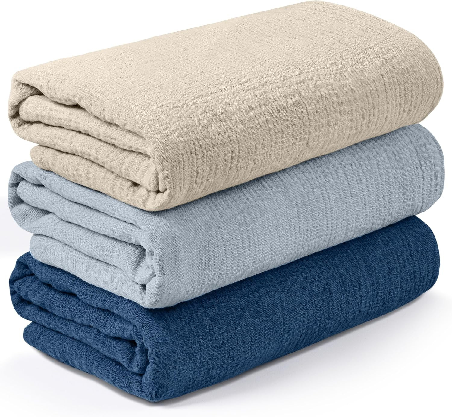 Muslin Swaddle Blankets for Newborn, 3 Pack Breathable Soft Receiving Blanket, Large 38 x 40 inches Swaddle Wrap Burping Clothes Diapers, Essentials Infant Shower Items, Toddler Gift (Graceful Colors) | Amazon (US)