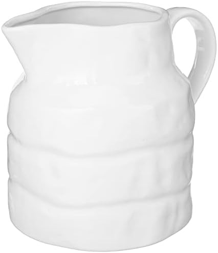 Creative Co-Op Stoneware Vintage Reproduction Pitcher, Large, White | Amazon (US)