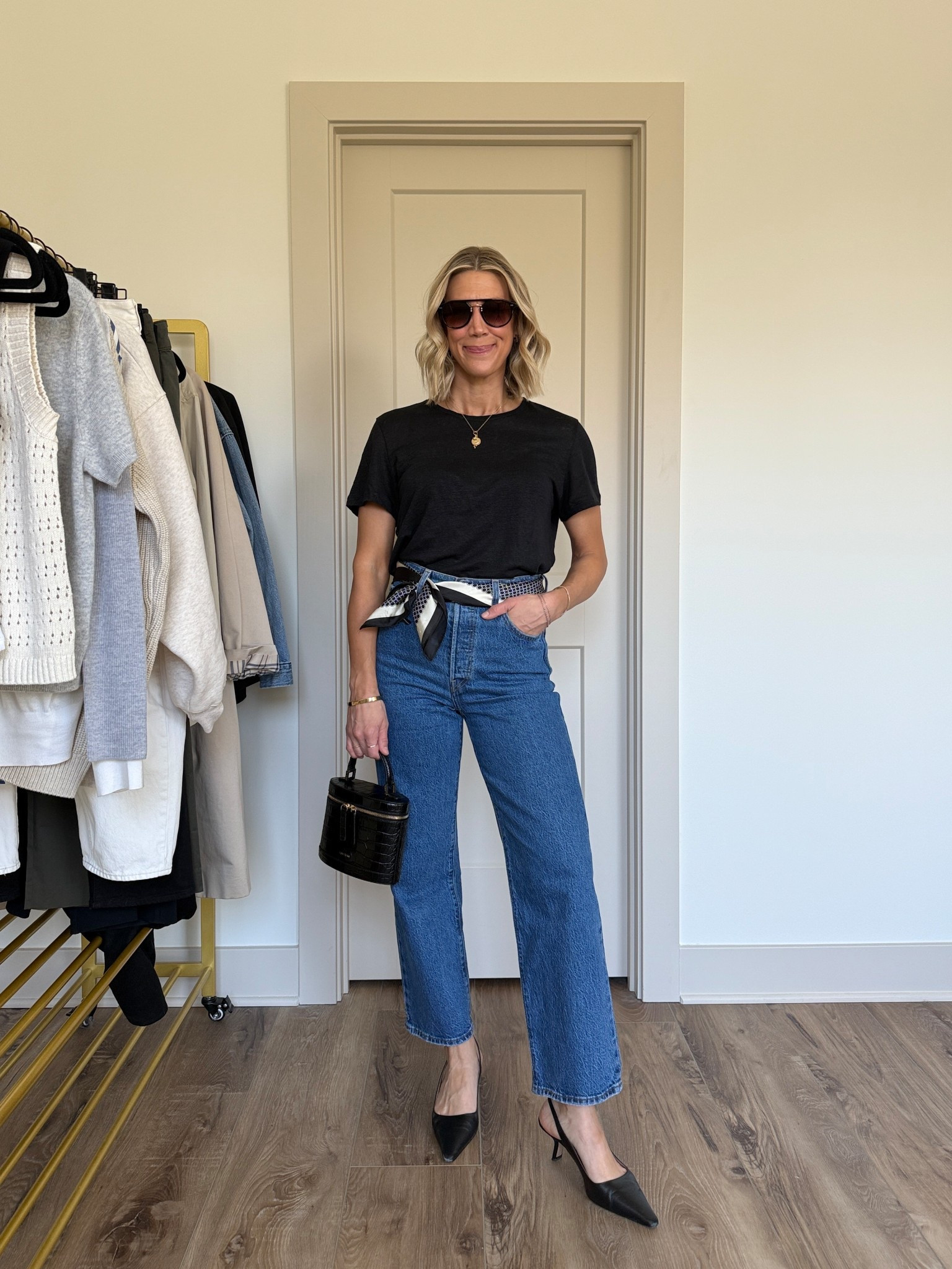 Wearing 26 jeans (27 inseam), medium linen tee, heels tts

#LTKOver40 #LTKSeasonal #LTKootd