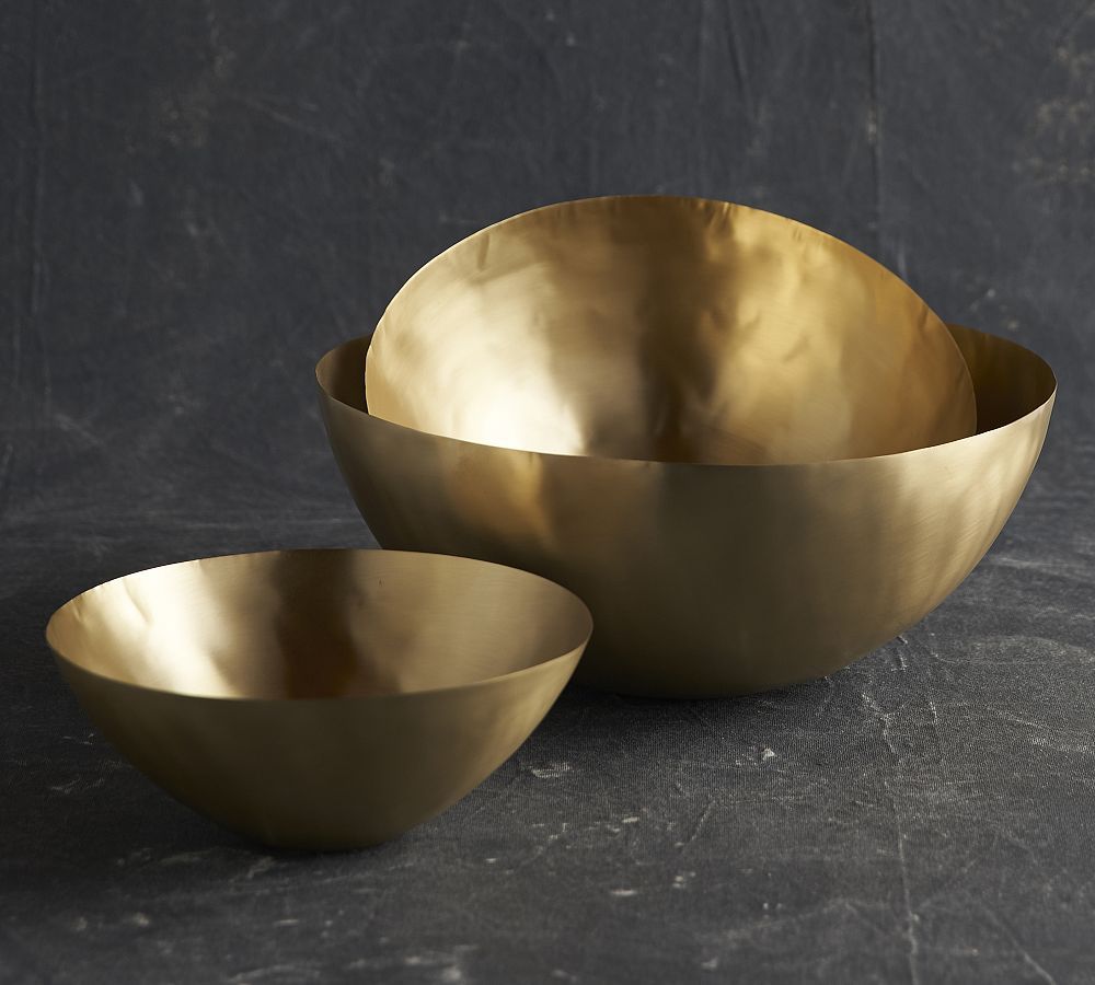 Avila Handmade Brass Nesting Serving Bowls - Set of 3 | Pottery Barn (US)