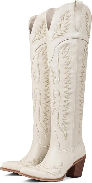Cowboy Boots for Women Over The Knee Western Cowgirl Boots Classic Embroidered Country Concert Ou... | Amazon (US)
