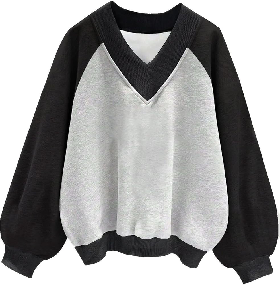 Avanova Women USA Graphic V Neck Sweatshirts Top Drop Shoulder Long Sleeve Pullover Shirt | Amazon (US)